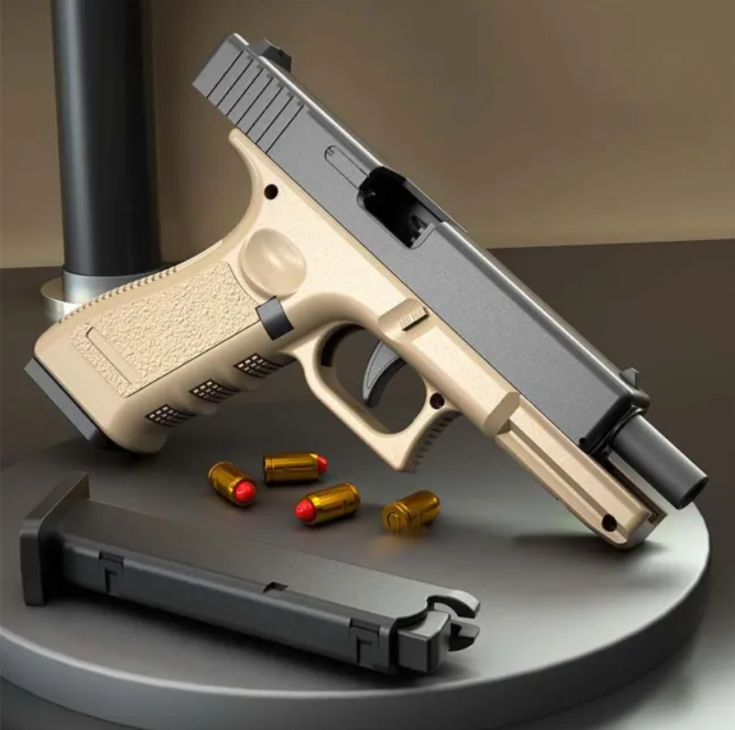 Glock Soft Bullet Shell Ejection Toy Gun Manual Gun With Cylincer