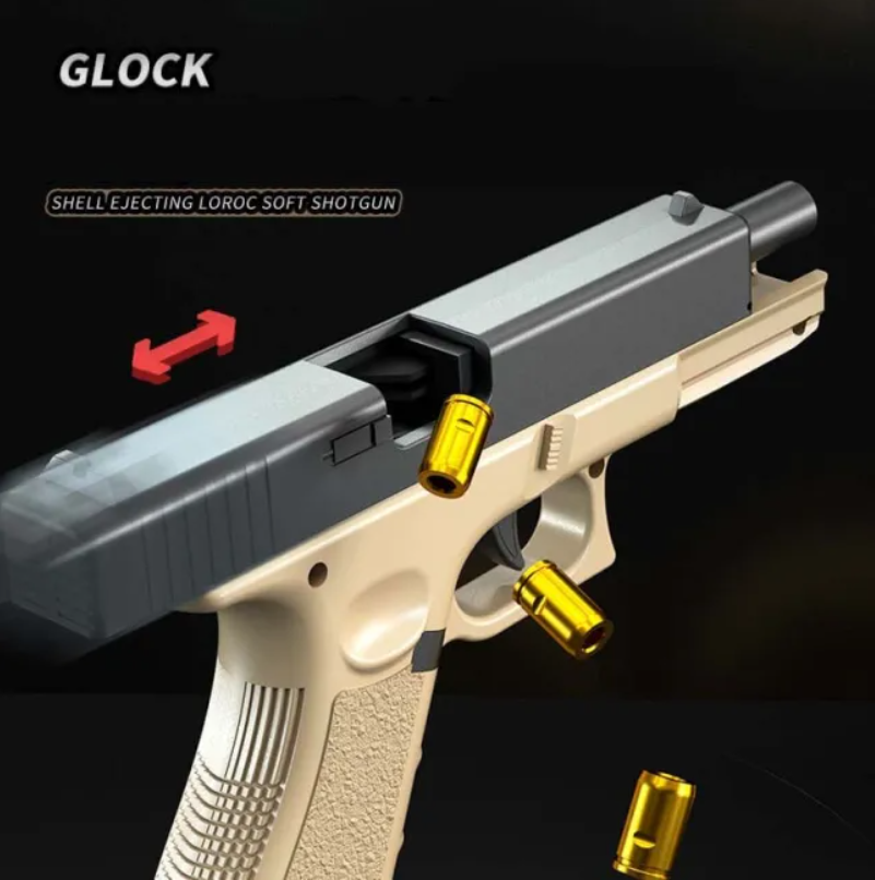 Glock Soft Bullet Shell Ejection Toy Gun Manual Gun With Cylincer